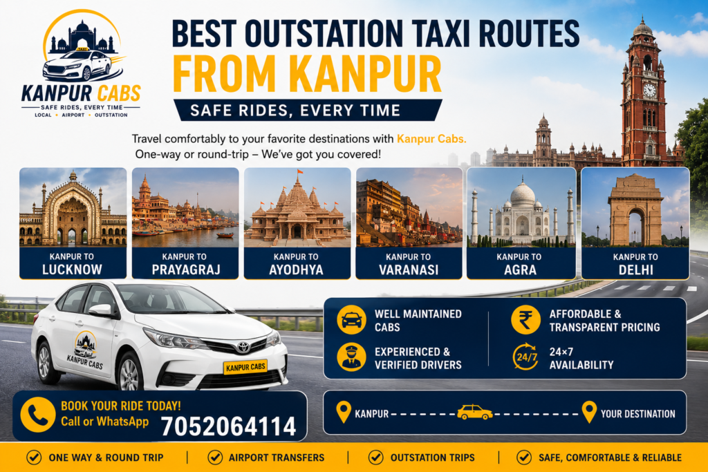 Best Outstation Taxi Routes from Kanpur